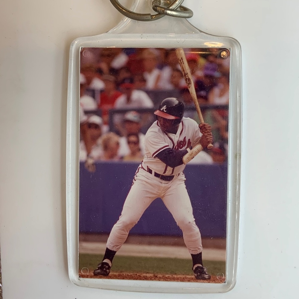 Vintage 1993 MLB Atlanta Braves Terry Pendleton Baseball Keychain